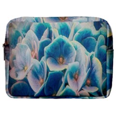 Hydrangeas-blossom-bloom-blue Make Up Pouch (large) by Ravend