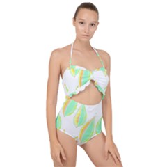 Leaves Design T- Shirtleaves T- Shirt (3) Scallop Top Cut Out Swimsuit by maxcute