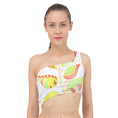 Leaves Design T- Shirtleaves T- Shirt Spliced Up Bikini Top  by maxcute