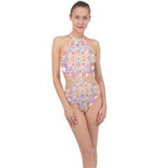 Mandala T- Shirt Tailed Mandala T- Shirt Halter Side Cut Swimsuit by maxcute