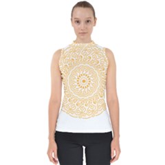 Mandala T- Shirtmandala Flower T- Shirt Mock Neck Shell Top by maxcute