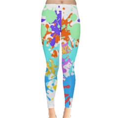 Paint Splatter T- Shirt Abstract Paint Splash T- Shirt Leggings  by maxcute