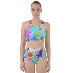 Paint Splatter T- Shirt Abstract Paint Splash T- Shirt Racer Back Bikini Set by maxcute