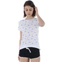 Pattern T- Shirt Círculos Coloridos T- Shirt Short Sleeve Open Back Tee View1