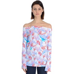 Pattern T- Shirt The Lakes And Peaks T- Shirt Off Shoulder Long Sleeve Top