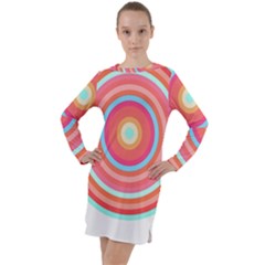 Pop Art T- Shirt Pop Mod Circles #4 T- Shirt Long Sleeve Hoodie Dress