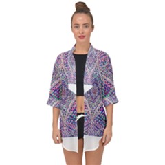 Psychedelic Pattern T- Shirt Psychedelic Pastel Fractal All Over Pattern T- Shirt Open Front Chiffon Kimono by maxcute