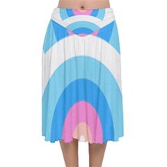 Rainbow T- Shirt Aqua Double Rainbow Arc T- Shirt Velvet Flared Midi Skirt