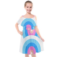 Rainbow T- Shirt Aqua Double Rainbow Arc T- Shirt Kids  Cut Out Shoulders Chiffon Dress by maxcute