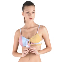 Rainbow T- Shirt Blue Rainbow Arc With Sun T- Shirt Tie Up Cut Bikini Top