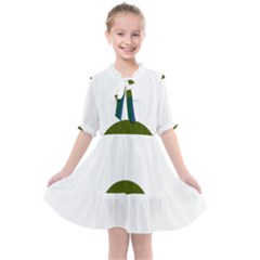 Rainbow T- Shirt Pink And Green Double Rainbow Arc T- Shirt Kids  All Frills Chiffon Dress