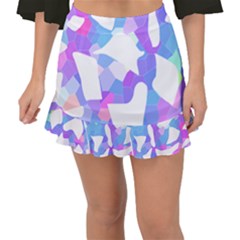 Silhouette Design T- Shirt Silhouette Design Abstract Maze Geometric Abstract Colours T- Shirt Fishtail Mini Chiffon Skirt by maxcute