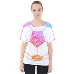 Soccer Gift T- Shirt Soccer Football T- Shirt V-neck Dolman Drape Top by maxcute