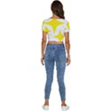 Stars T- Shirtstars T- Shirt Short Sleeve Square Neckline Crop Top  View4