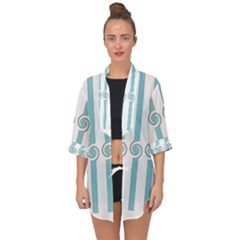 Stripes T- Shirt Pastel Stripes, Twirls And Swirls T- Shirt Open Front Chiffon Kimono