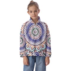 Tiles T- Shirttile Pattern, Moroccan Zellige Tilework T- Shirt Kids  Half Zip Hoodie by maxcute