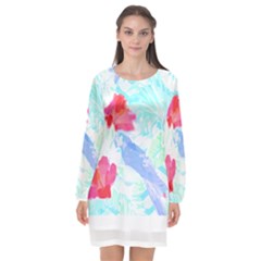 Tropical T- Shirt Tropical Attractive Forest T- Shirt Long Sleeve Chiffon Shift Dress  by maxcute