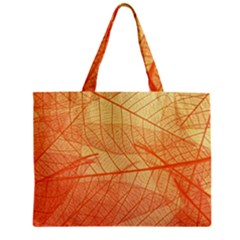 Orange Leaves Colorful Transparent Texture Of Natural Background Zipper Mini Tote Bag