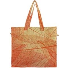 Orange Leaves Colorful Transparent Texture Of Natural Background Canvas Travel Bag by Jancukart