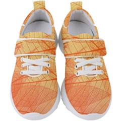 Orange Leaves Colorful Transparent Texture Of Natural Background Kids  Velcro Strap Shoes by Jancukart