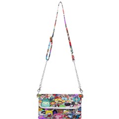 Assorted Cartoon Characters Doodle  Style Heroes Mini Crossbody Handbag by Jancukart