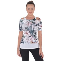 Tropical T- Shirt Tropical Garden Sheet T- Shirt Shoulder Cut Out Short Sleeve Top by maxcute