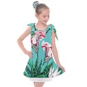 Tropical T- Shirt Tropical Gorgeous Oppositiflor T- Shirt Kids  Tie Up Tunic Dress View1