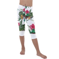 Tropical T- Shirt Tropical Graceful Anomaliflor T- Shirt Kids  Lightweight Velour Capri Leggings 