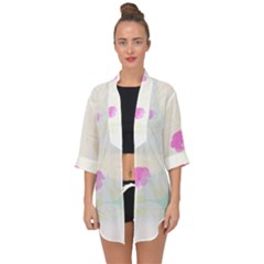 Tropical T- Shirt Tropical Graceful Branches T- Shirt Open Front Chiffon Kimono