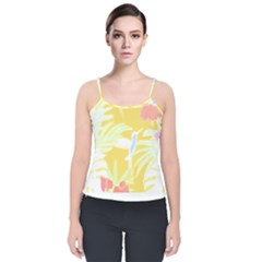 Tropical T- Shirt Tropical Pattern Feminiflorative T- Shirt Velvet Spaghetti Strap Top by maxcute