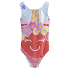 Unicorn T- Shirt Cute Unicorn Heart Valentines Day Design T- Shirt Kids  Cut-out Back One Piece Swimsuit by maxcute