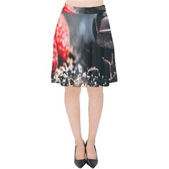 Chocolate Dark Velvet High Waist Skirt by artworkshop
