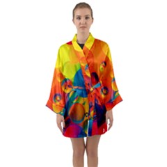 Colorfull Pattern Long Sleeve Satin Kimono by artworkshop