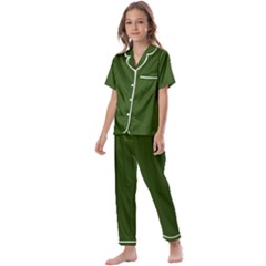 Forest Obsidian Kids  Satin Short Sleeve Pajamas Set by HWDesign