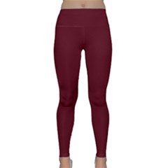 Burgundy Scarlet Lightweight Velour Classic Yoga Leggings by BohoMe