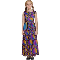 Bubble Color Kids  Satin Sleeveless Maxi Dress by artworkshop