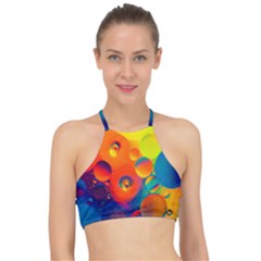 Colorfull Pattern Racer Front Bikini Top by artworkshop