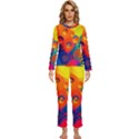 Colorfull pattern Womens  Long Sleeve Lightweight Pajamas Set View1