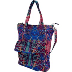 Cobalt Arabesque Shoulder Tote Bag by kaleidomarblingart