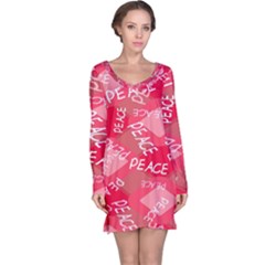 Background Peace Doodles Graphic Long Sleeve Nightdress by Ravend