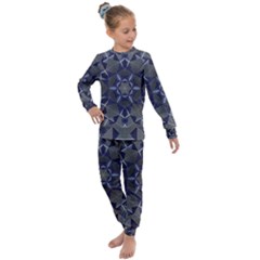 Kaleidoscope Geometric Pattern Kids  Long Sleeve Set  by Ravend