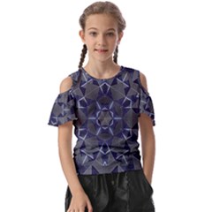 Kaleidoscope Geometric Pattern Kids  Butterfly Cutout Tee by Ravend