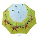 Mother And Daughter Yoga Art Celebrating Motherhood And Bond Between Mom And Daughter. Folding Umbrellas View1