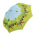 Mother And Daughter Yoga Art Celebrating Motherhood And Bond Between Mom And Daughter. Folding Umbrellas View2