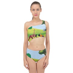 Large Spliced Up Two Piece Swimsuit by SymmekaDesign