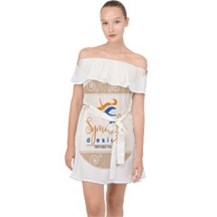 Logo Pngdd Off Shoulder Chiffon Dress by SymmekaDesign