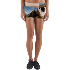  Us Ventag Eagles Travel Poster Graphic Style Redbleuwhite  Yoga Shorts by steakspro94