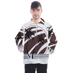 Palm Tree Design-01 (1) Men s Half Zip Pullover by thenyshirt