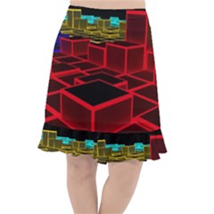 3d Abstract Model Texture Fishtail Chiffon Skirt by Ravend