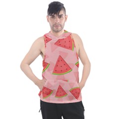 Background Watermelon Pattern Fruit Food Sweet Men s Sleeveless Hoodie by Jancukart
